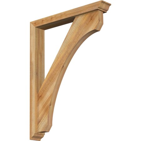 Ekena Millwork Legacy Traditional Rough Sawn Bracket w/ Offset Brace, Western Red Cedar, 4"W x 26"D x 34"H BKT0402X26X34LEC01RWR